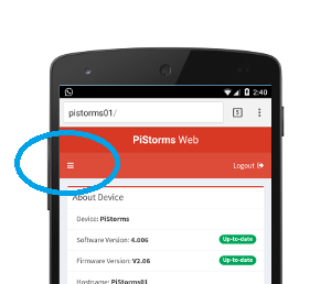 PiStorms Web - Menu Button
