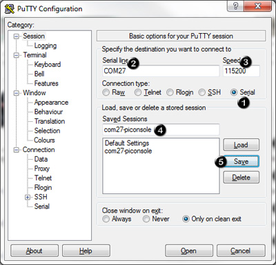 How to configure Putty with PiConsole for Raspberry Pi