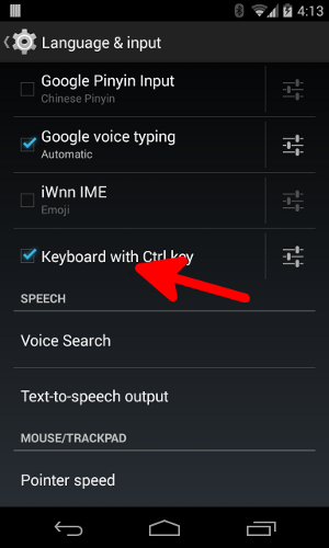 Keyboard with Control Keys on Android