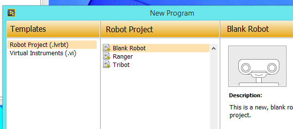 Open a robot project